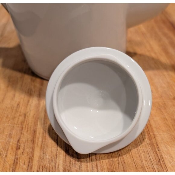 Fitz and Floyd Palais White Porcelain Coffee Pot Lid 6 Cup Gold Trim - Picture 13 of 15